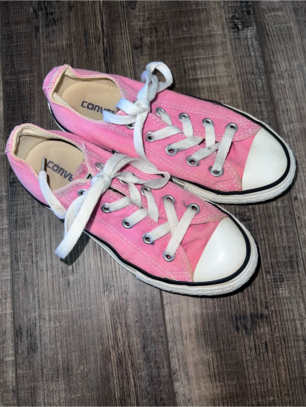 Converse Kids Pink Low-Top Canvas Sneakers
